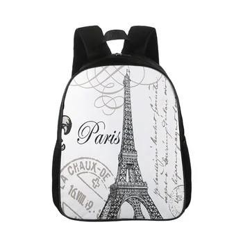 

Custom Men's and Women's Backpack Print Architectural Pattern Backpack Children's Bag Cartoon Leisure Tower Pattern Canvas