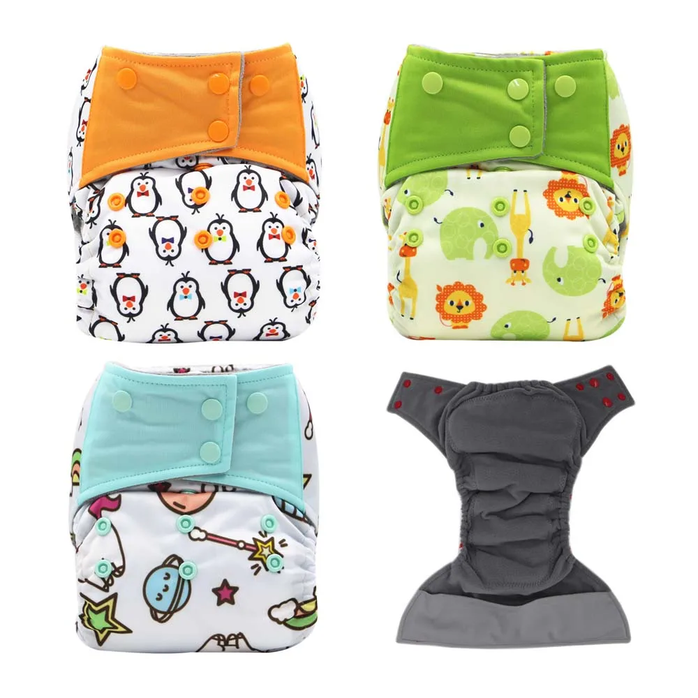 baby cloth diapers pocket AI2 cloth diaper bamboo charcoal grey