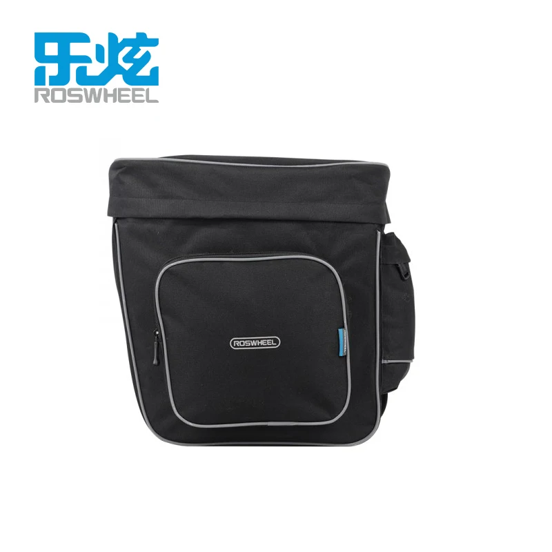 Top ROSWHEEL 30L Rear Rack Trunk Bike Luggage Back Seat Pannier Two Double Bags Bicycle Carrier Bag Outdoor Cycling Saddle Storage 5