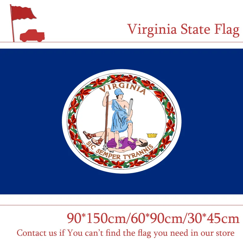 

Free shipping 60*90cm 90*150cm Virginia State Flag Flag 30*45cm Car Flag 3*5Ft