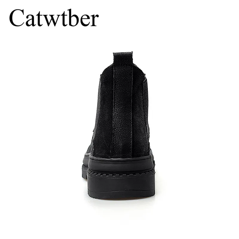 Catwtber высокое качество Мужские ботинки модные мужские ботильоны зимние кожаные