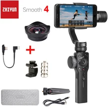 Zhiyun Smooth 4 3-осевой портативный смартфон шарнирный стабилизатор для камеры GoPro с противовесами для балансировки телефон объектив для iPhone XS XR X 8P 8 7P 7