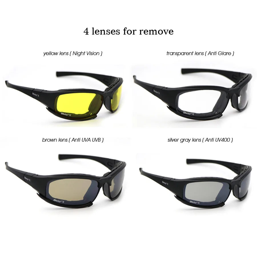 Daisy-X7-Military-Goggles-Bullet-proof-Army-Sunglasses-4-Lens-Men-Hunting-Shooting-Airsoft-Tactical-Eyewear