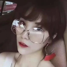 LongKeeper Новая мода негабаритных Для женщин прозрачные солнцезащитные очки Для мужчин рамка Градиент Классическая оптика металла очки без оправы KP1011