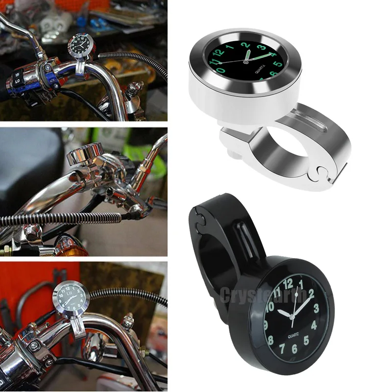 7/8" Motorcycle Bicycles Handlebar Mount Clock Dial Gauge Backlight