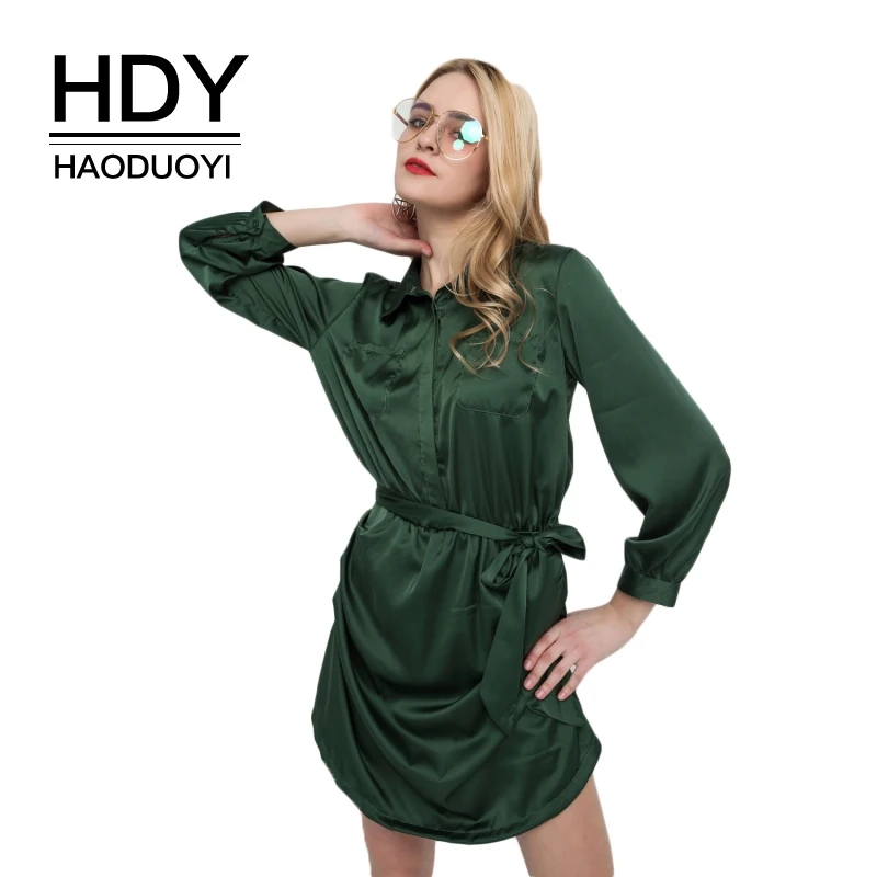 Женский комбинезон HDY Haoduoyi Зеленый Свободный Повседневный с длинным рукавом и