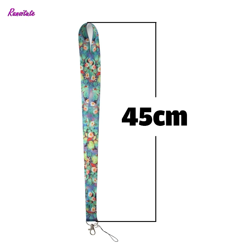 Ransitute Classic Monet's painting NymphaeaMobile Phone Straps iPhone 5s 6s 7 plus Accessories ID Cards Holders Neck Straps