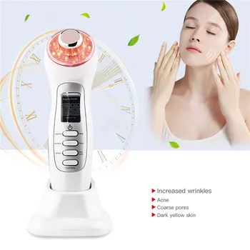 

Ion Ultrasonic Skin Facial Massager LED Light Photon Rejuvenation Micro-current Lift Skin Whitening Tightening Anti-aging Beauty