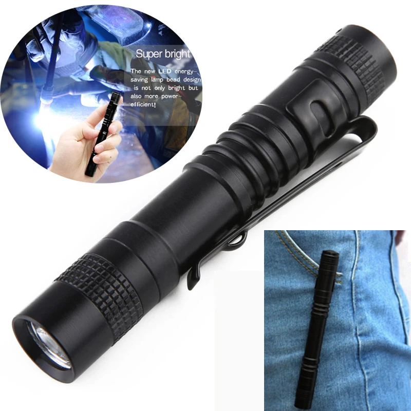 Goede Waterdichte Pen Licht Zaklamp Lamp Met Clip Draagbare LED Zaklamp Lantaarn Lampen Outdoor Camping Light Voor Jacht