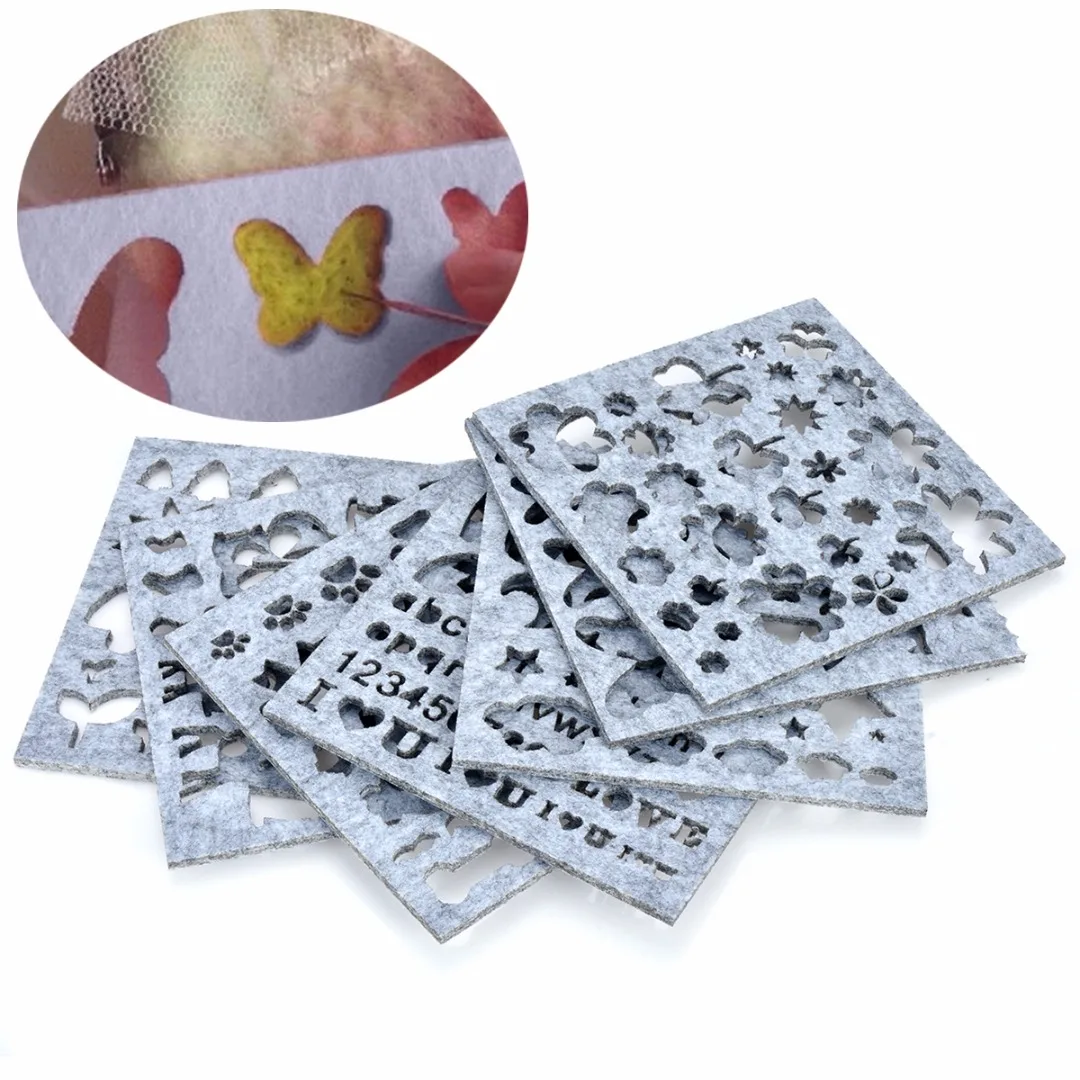 7pcs New Needle Felting Applique Mold Handicraft Wool Felt Woolen Shaping Mold