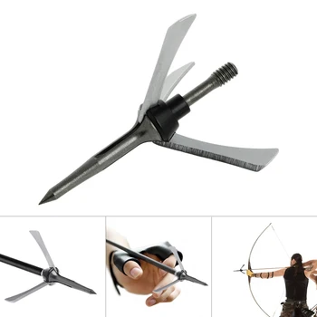 

3 Blades 125 Grains Targets Hunting Arrow Points stainless steel chery Arrowhead Suitable for outdoor shooting sports