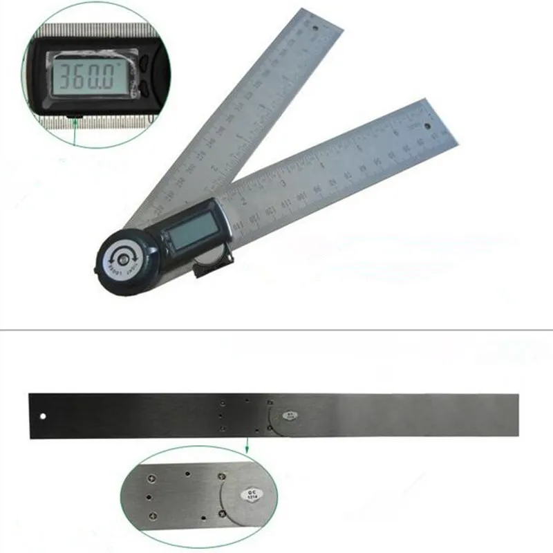 500 мм Цифровой угломер и уровень гониометра измерительный Столярный инструмент квадратный угловой датчик из нержавеющей стали угловая линейка