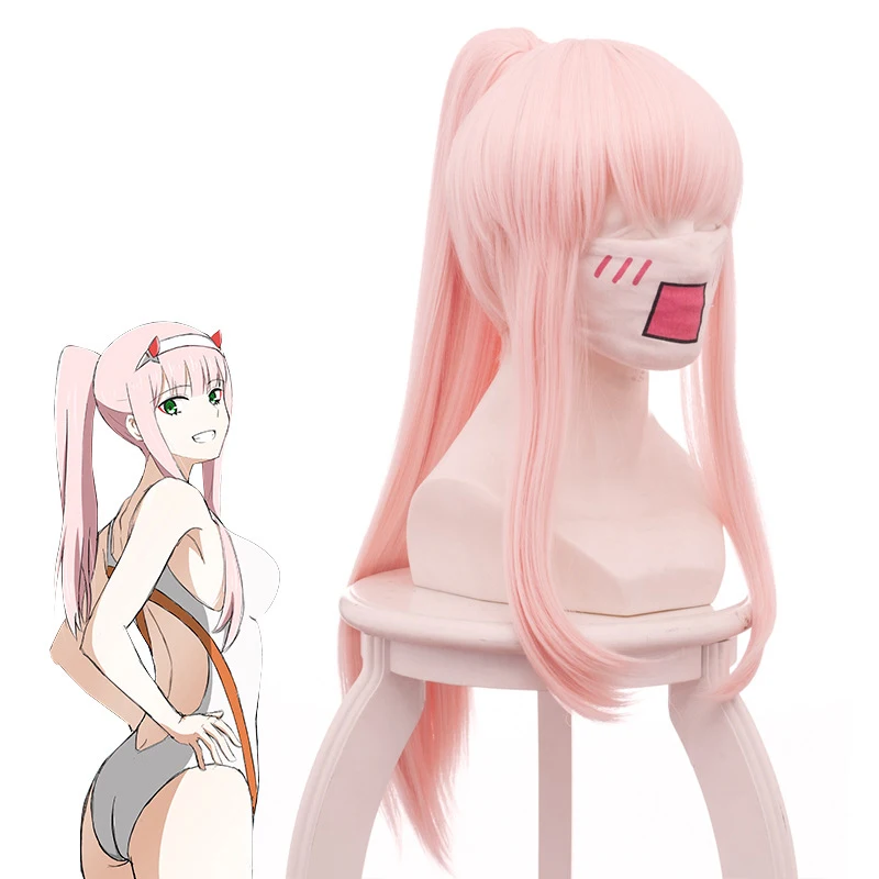 DARLING in the FRANXX Code 02 парики Zero Two купальники длинные прямые розовые волосы для плавания синтетические волосы конский хвост косплей парик