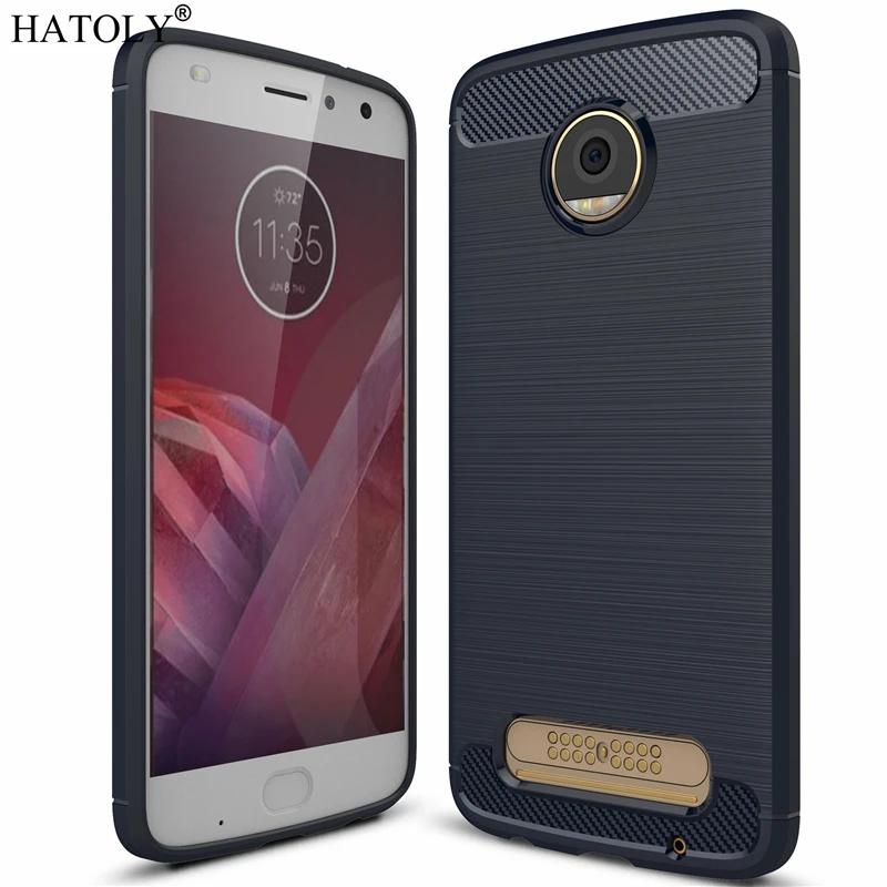 

HATOLY For Capa Motorola Moto Z2 Play Case Anti-knock Soft TPU Brushed Rugger Silicone Phone Case For Motorola Moto Z2 Play(