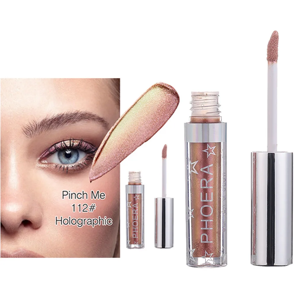 

12 Color Glitter Eyeshadow Liquid Shimmer Metals Eye Shadow Illuminator Glow Kit Make Up Highlighter Cream Cosmetic #Zer