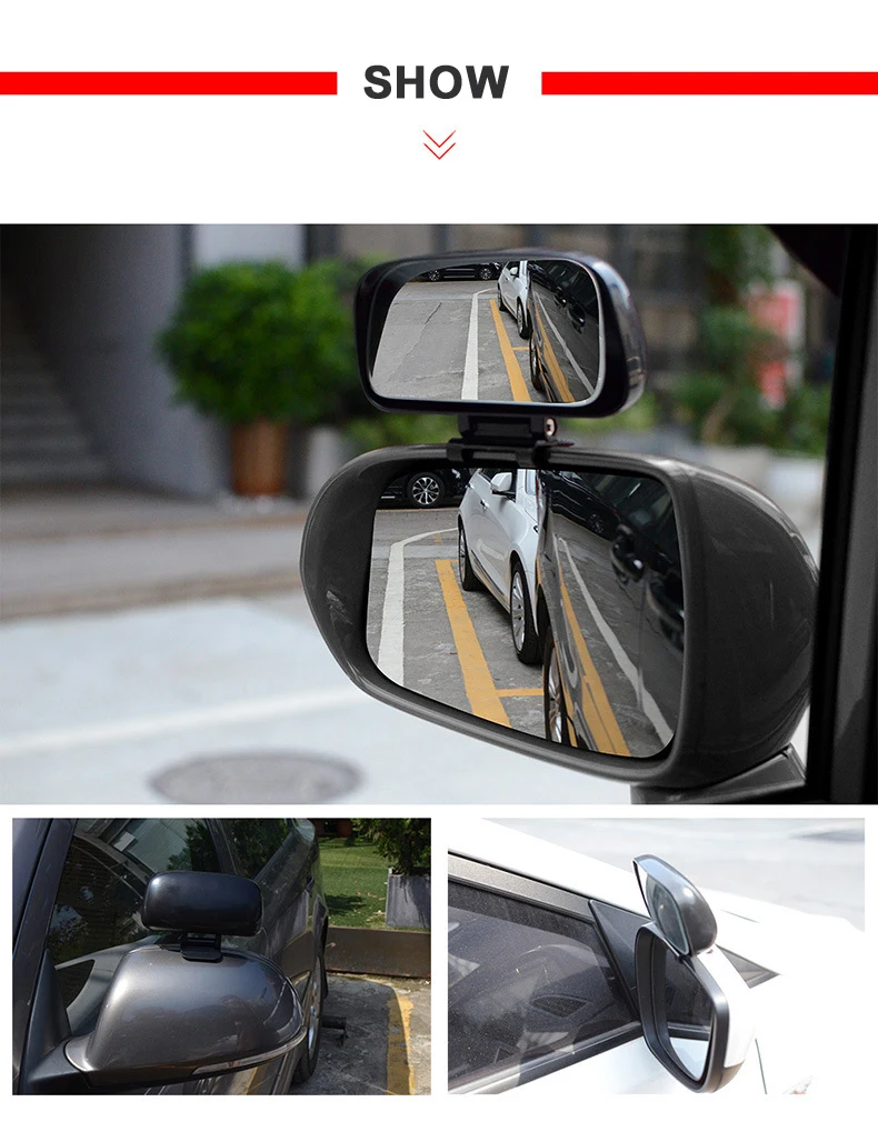 YASOKRO Автомобильное Зеркало для слепых зон, широкоугольное зеркало, регулируемое выпуклое зеркало заднего вида для безопасности, Парковочное Зеркало для автомобиля YSR039