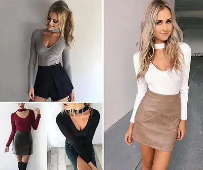 

2017 New Seller Sexy Casual Sweater Long Sleeve Knit T shirt Knitwear Women TShirt Top
