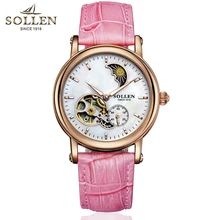 Womens Luxury Fashion Watches Automatic Tourbillon Watch Leather Strap Watch Relogio Feminino