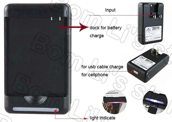 

battery dock Charger For Nokia BL-4C bl-5C 6C BL-5B 6820 6822 7600 7610 3100 3120 3660 USB Output Style usb Travel Wall charger