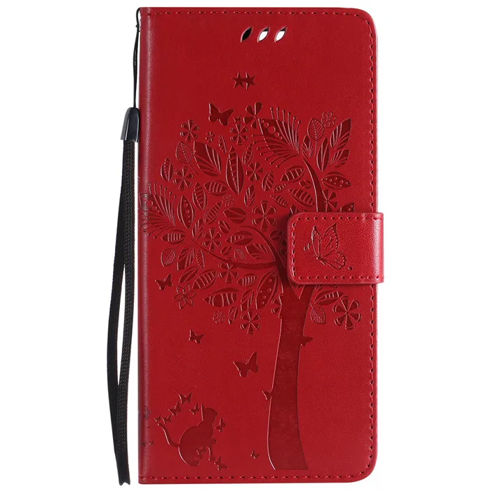 Роскошный Ретро Чехол-Кошелек из искусственной кожи чехол для телефона для MOTO E4 E5 C G4 G5 Plus G2 G4 Play откидной Чехол с отделением для карт и подставкой для MOTO G7Power - Цвет: Красный