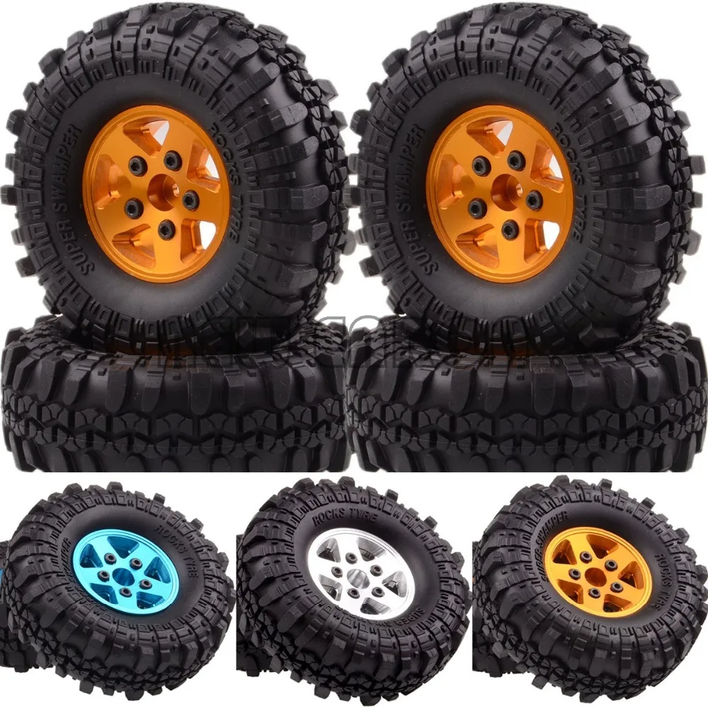 

4PCS Metal Rock Crawler Wheel Rim 1.9" & Tyre 110MM For RC 1/10 Axial Tamiya HSP 1:10 Rims Tires