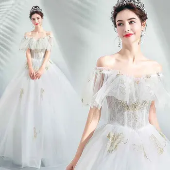 

Luxury Strapless Dress Custom White Slim Floor-Length Ball Gown Wedding Bridla Gowns Party Dresses For Women Large Size 5XL-6XL