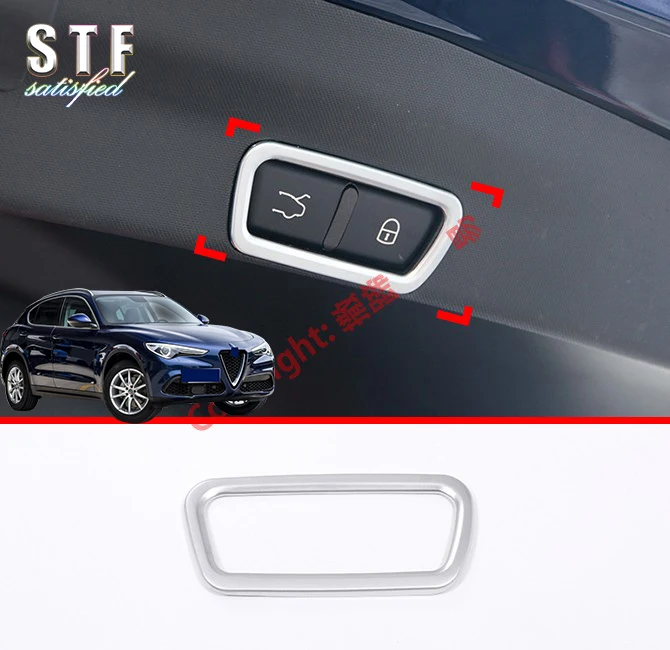 

ABS Pearl Chrome Interior Trunk Switch Control Cover Trim For Alfa Romeo Stelvio 2017 2018 2019 Car Accessories Stickers W4
