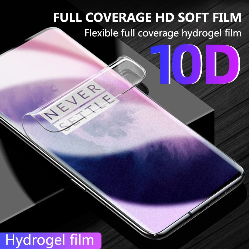 

10D Protective tempered glass for Oneplus 6T 7 pro Full Hydrogel flexible soft Front film screen protector glass For Oneplus