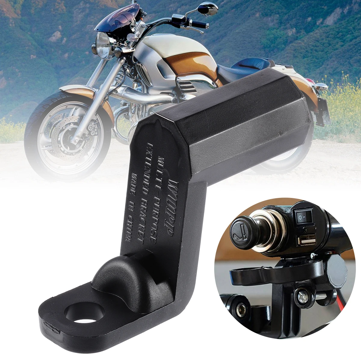 Mayitr 1pc Motorcycle Rearview Side Mirror Extender Bracket For Phone Holder Stands Mount Clamp Support
