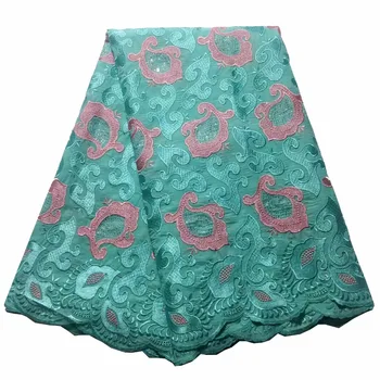 

New Design African Swiss Voile Lace 5 yards High Quality Cotton Fabric Guipure Lace Embroidery Lace Fabric For African Parties