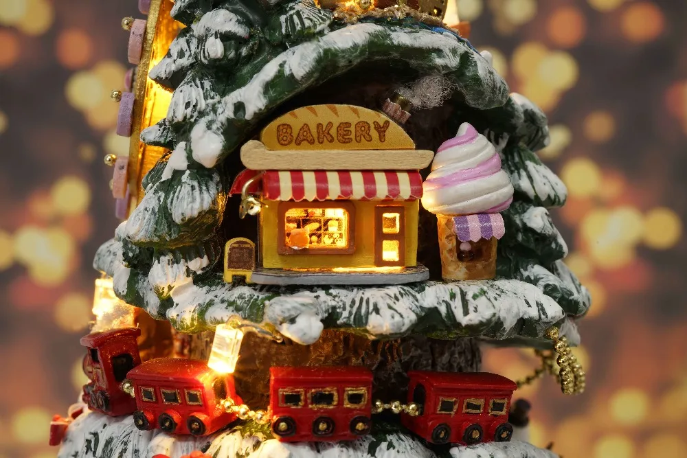 Мебель кукольные домики кукольный домик ручной работы музыкальная шкатулка миниатюрный кукольный домик пылезащитный чехол деревянные игрушки для детей подарок Снежный рай