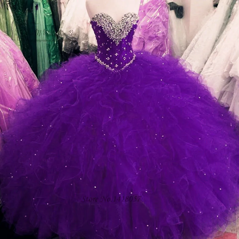 Red Puffy Ball Gown Quinceanera Dresses Cheap Quinceanera Gowns Ruffle Beaded Floor Length Sweet 16 Dresses Vestido 15 anos