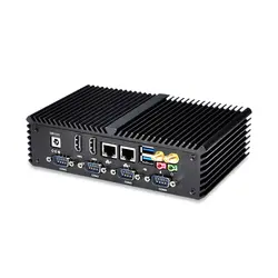 Qotom Dual Core Mini PC i3 6 RS232 промышленных микро-ПК dual lan Linux X86 безвентиляторный мини-компьютер Тонкий клиент pos-компьютер