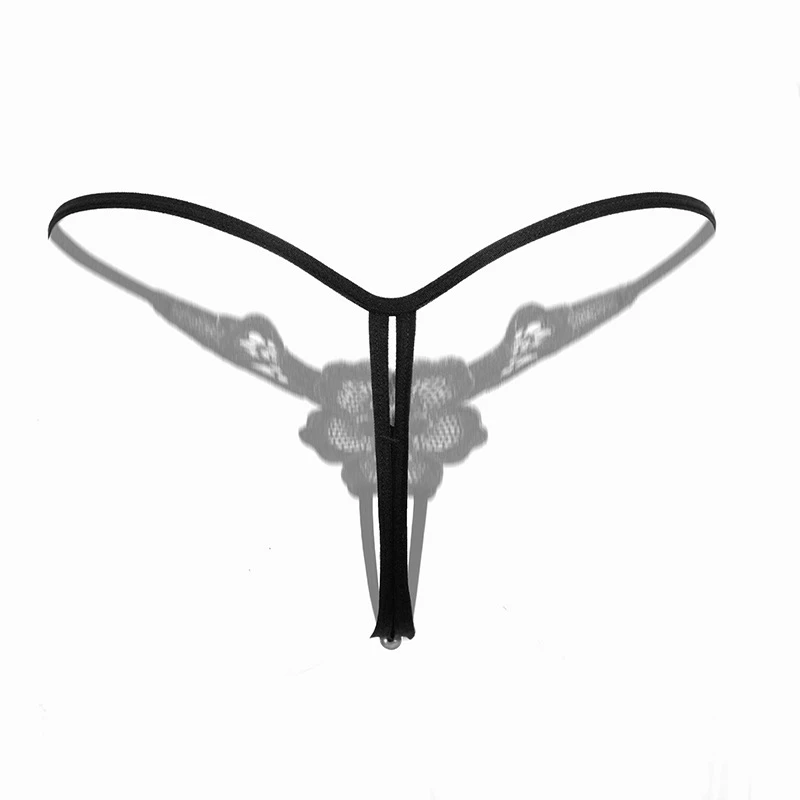 Lace Women Thongs And G Strings Sexy Pearls Open Crotch Briefs Low Waist Crotchless Panties Plus Size Female Thong Wth Beads 15 (3)