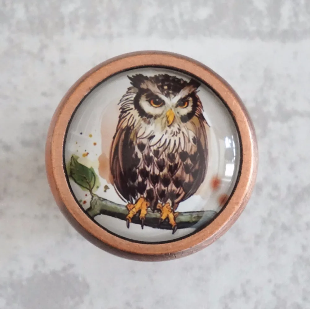 Vintage Owl Knobs Drawer Dresser Knob Handmade Cupboard Pulls Knob