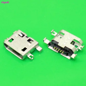 

cltgdxx 100pcs Micro USB 5pin heavy plate no side with hole Flat mouth Female Connector For Mobile Phone Mini USB Jack