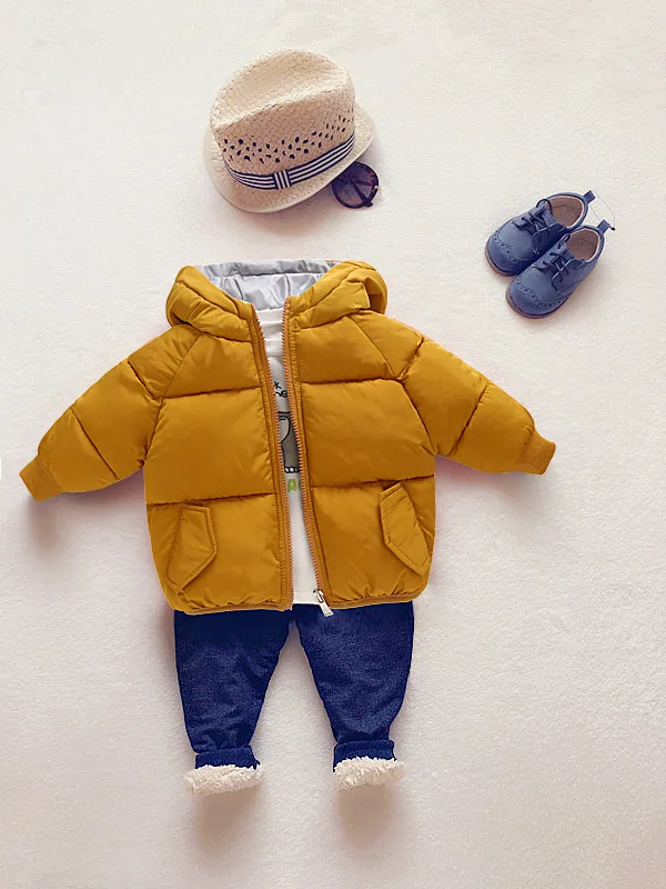 2018 Новые Детские зимняя куртка для мальчиков и девочек короткие зимнее пуховое пальто детская теплая верхняя одежда с капюшоном