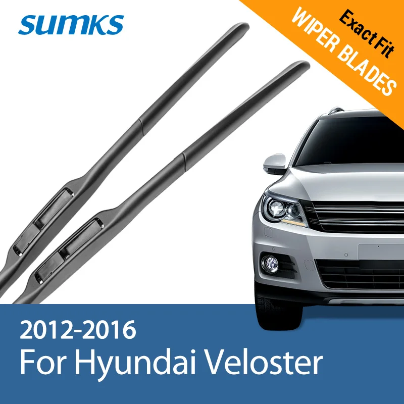 SUMKS Wiper Blades for Hyundai Veloster 26"&18" Fit Hook Arms 2012 2013