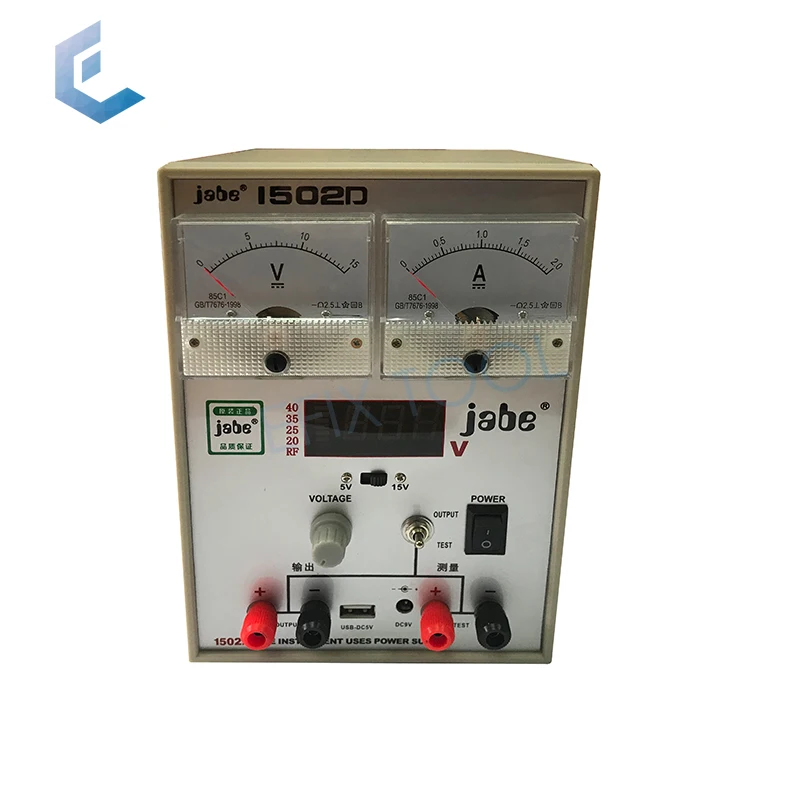 

220V 15V 2A Adjustable DC Power Supply Mobile Phone Repair Test Regulated Power Supply jabe1502D