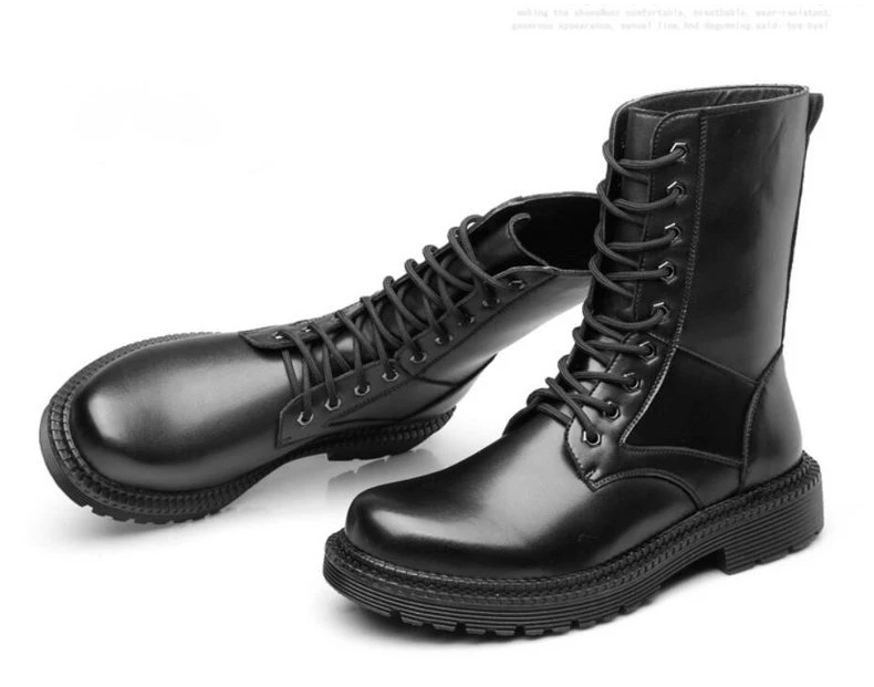 Men's Boots' Mens Mid-calf Winter Boots Men Waterproof Lace-up Military Boots' Men Tactical Boots Army Desert Boot Plus Size 45  (10)