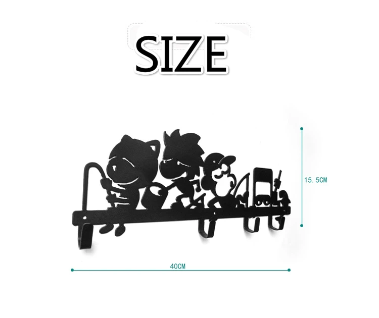 Рыбалка Творческий железа ключ крюк висит вешалка для одежды Декоративное Настенное подвесное украшение