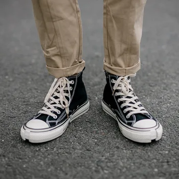 

0019Canvas Shoes Men's High-Up Trend Spring Men's Shoes Thick-soled Student's Shoes Men's Leisure Shoes