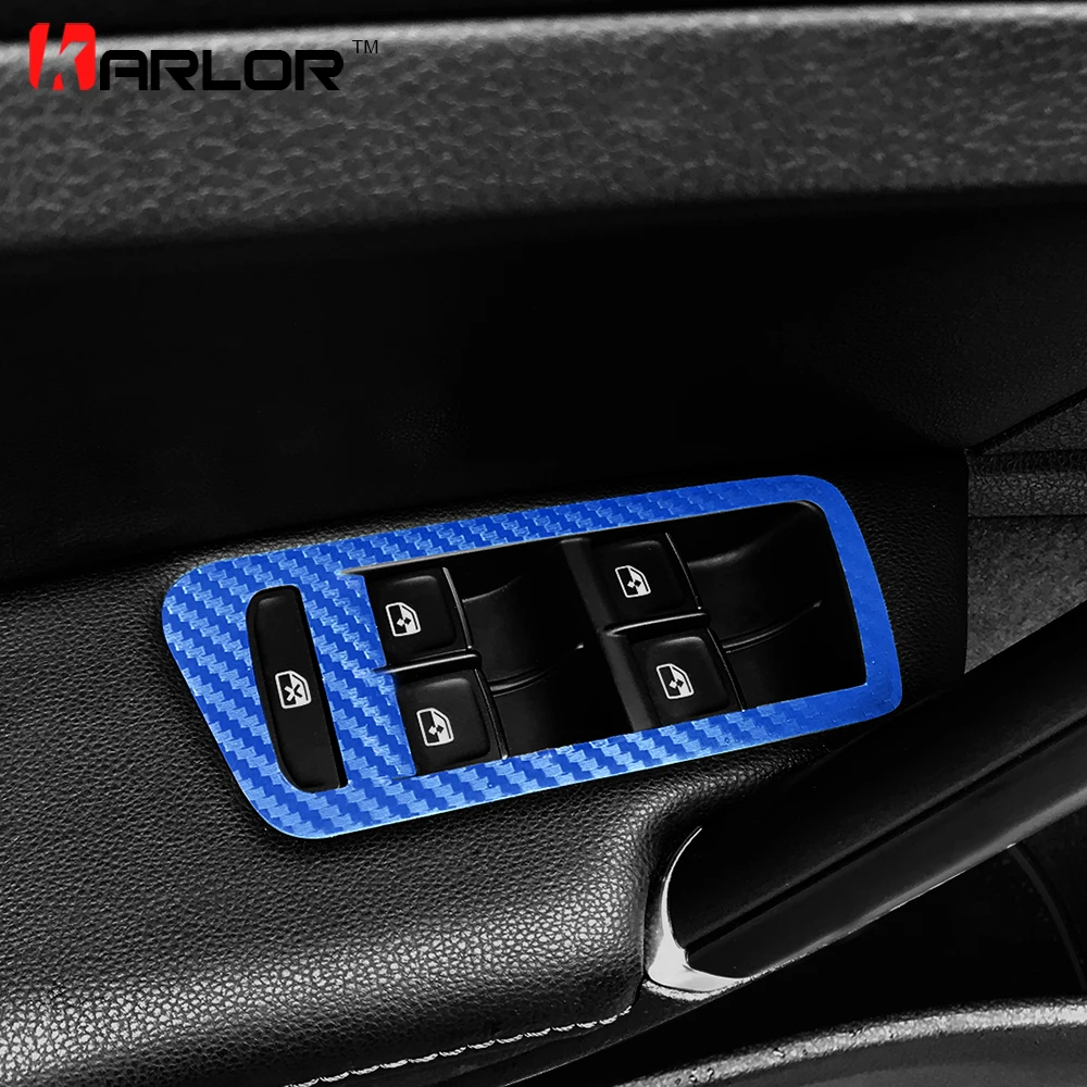 

Auto Door Handle Trim Window Switch Panel Carbon Fiber Film Car-styling Sticker Decal For Volkswagen VW Golf 7 MK7 Accessories