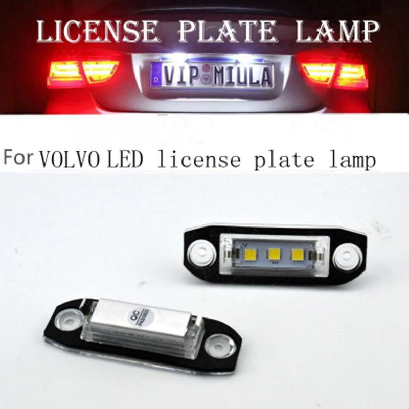 Dreauto Car LED License Plate Lights 12V White 3 5050 SMD LED Number Plate Lamp For Volvo S80