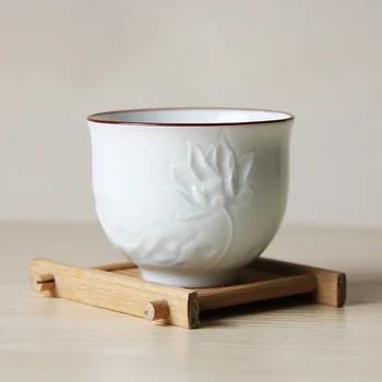 

Ceramic Porcelain Tea Cup with Traditional Chinese Embossed Water Lily Painting T28142354C