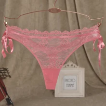 Мода перспективность кружева украшения стринги марля материал удобные t sting искушение сексуальные трусики полностью прозрачные