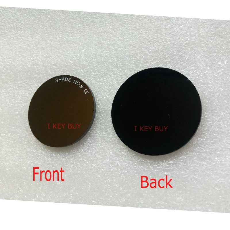 Welding Helmet Lens 4pcs/lot Black Glass Filter Round Shape Lens 50mm for Welding Goggles Masks Golden Coating Black Eye DIN9/10/11/12/ /13