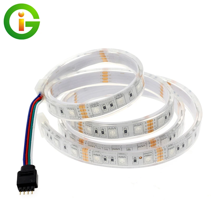 SMD 5050 Светодиодные ленты RGB DC12V 60 Светодиодный s/m IP68 Водонепроницаемый гибкая светлая Кремний на открытом воздухе/под водой Светодиодные