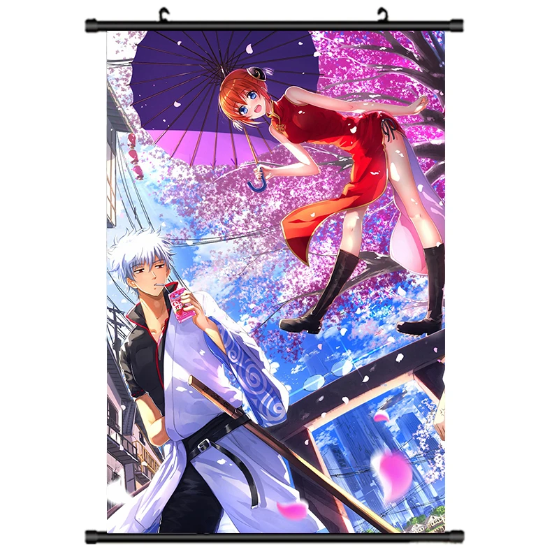 

Japanese Anime GINTAMA Sakata Gintoki & Kagura & Sadaharu & Hijikata Toushirou Home Decor Wall Scroll Poster Decorative Picture
