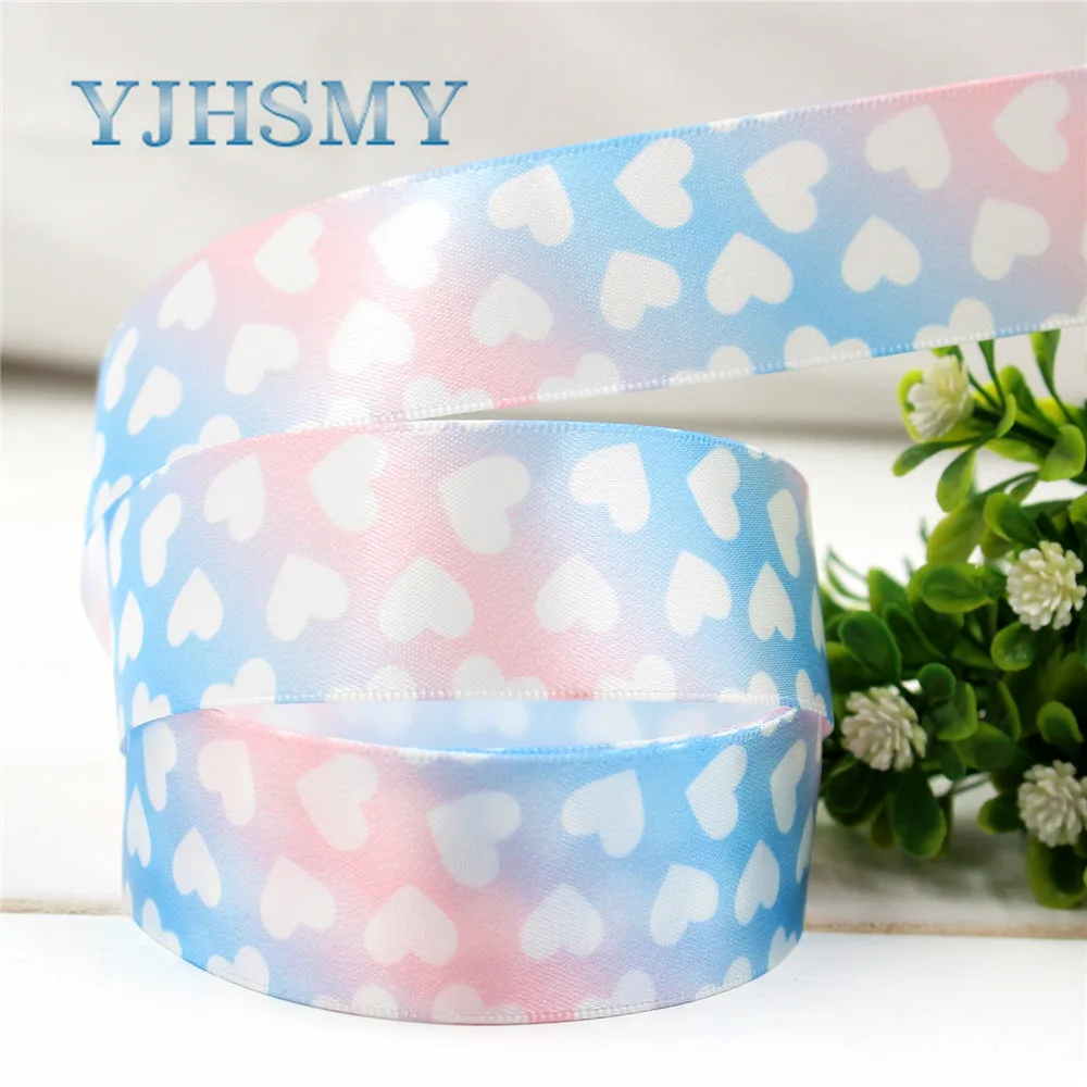 YJHSMY D-17306-1102, 10 ярдов, 25 мм в форме сердца напечатанные riband ленты Свадебные аксессуары, подарочная упаковка, материал "сделай сам"